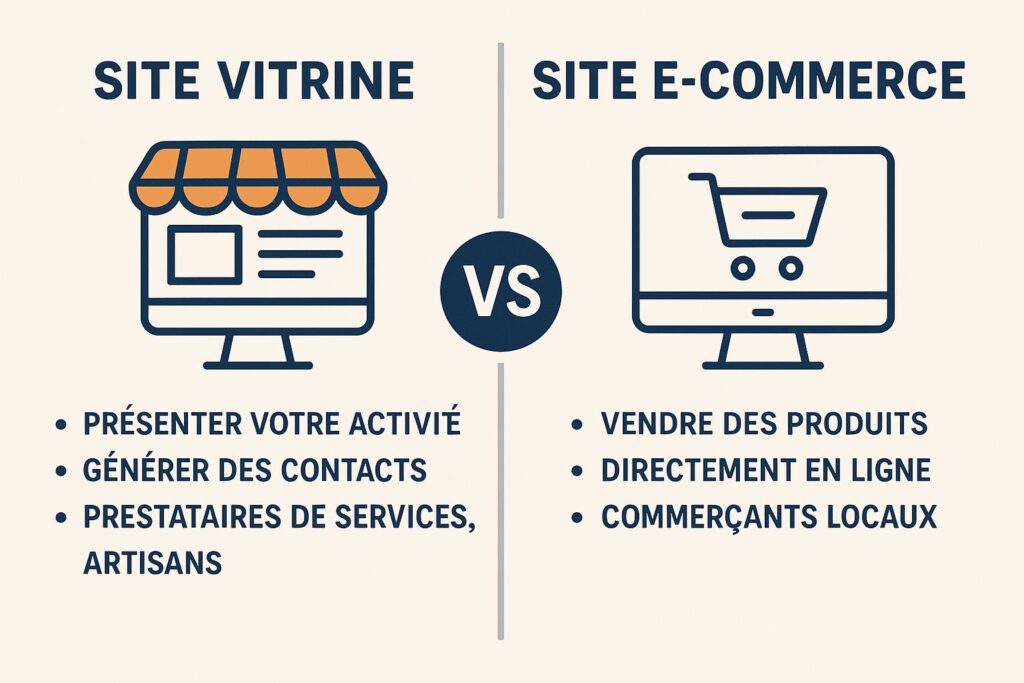 choisir entre site vitrine ou e-commerce ?