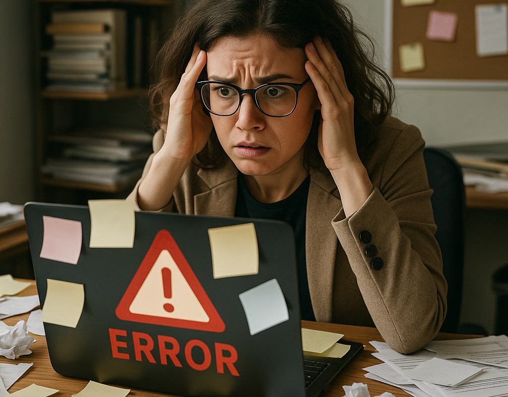 entrepreneur dépassé par la création et les erreurs de son site e-commerce
