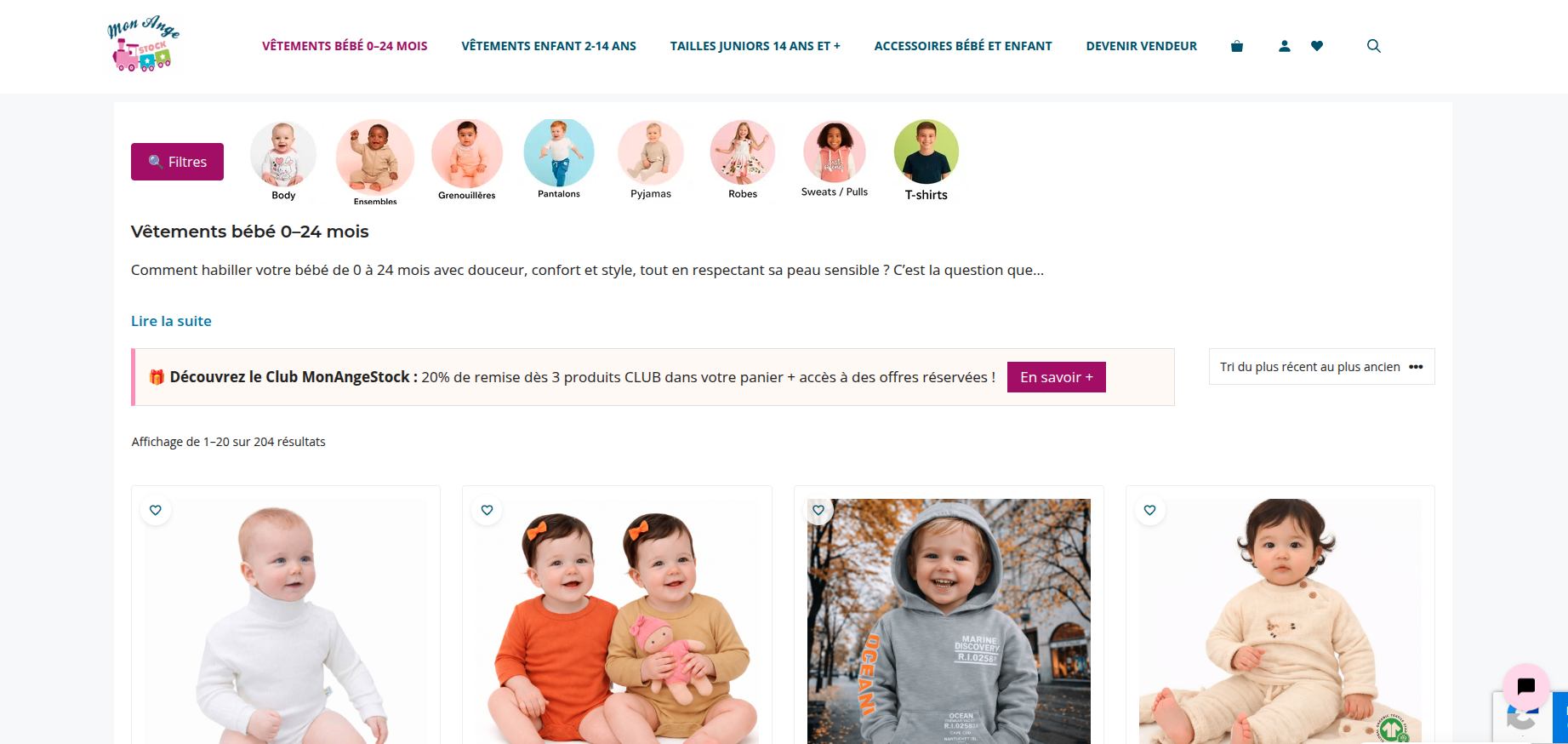 monangestock - site e-commerce