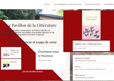 Le Pavillon de la Littérature - projet de refonte du blog